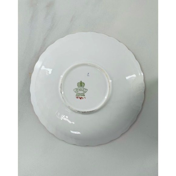 AYNSLEY BONE CHINA TEACUP &  SAUCER SET / PURPLE THISTLE / MADE IN ENGLAND - Picture 8 of 10